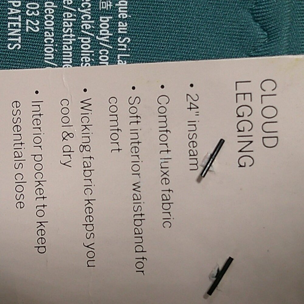NWT Victoria's Secret Cloud Leggings Teal Size Small - Picture 3 of 5